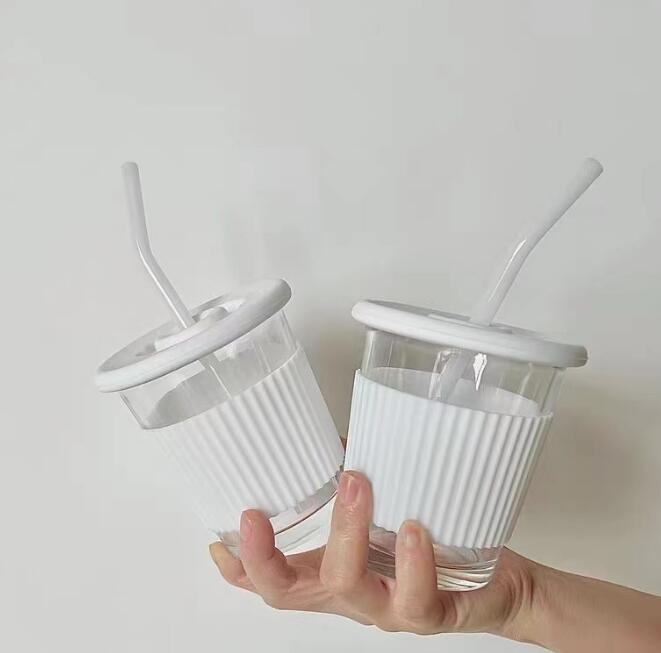 ★超人気★インテリア★ガラスコップ+ストロー★2色