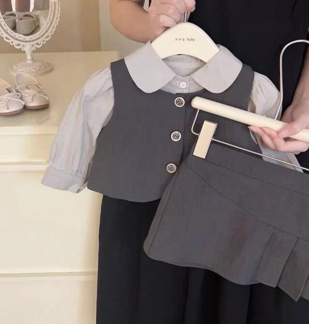 2024年新品★子供服　トップス+ベスト+スカート　セットアップ★90-140cm★