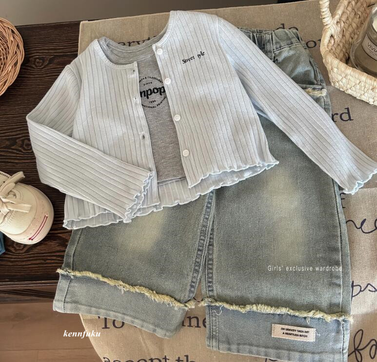 2024春★子供服 　キャミソール&カーディガン&ズボン★80-130cm★