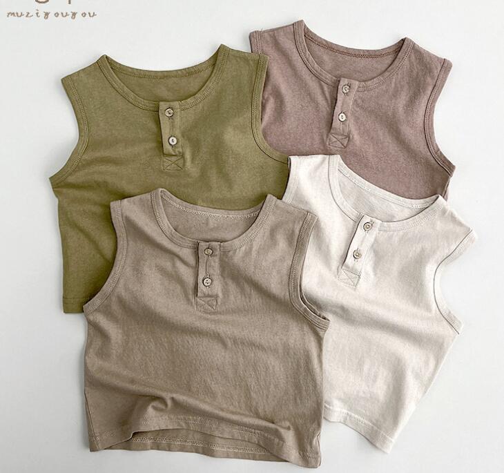 2024夏★子供服　無地ベストトップス★80-130cm★4色