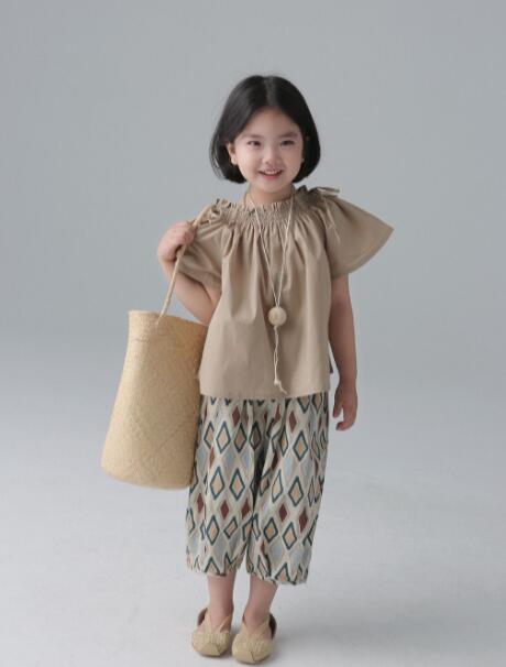 2024夏新品★子供服&親子服 　トップス★90-150cm/F★2色