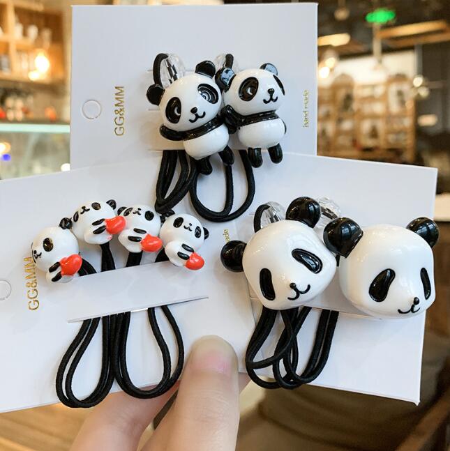 髪飾り★まとめ髪用★ヘアアクセサリー★子供用★ヘアゴム★2枚入り★パンダ★可愛い
