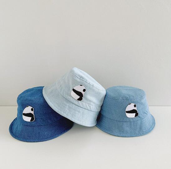 「2024」子供用★帽子★バケットハット★デニム★キッズ★パンダ★ハット★3色