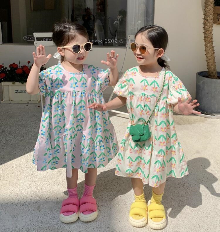 2024★春夏新作★韓国風子供服★ワンピース★可愛い★2色7-15