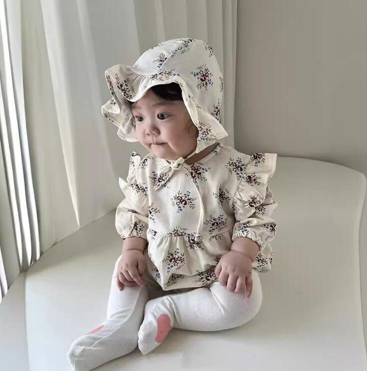 2024新型★ベビー服　ロンパース+帽子★66-90★