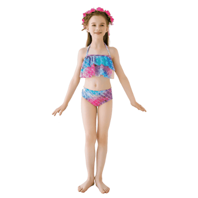 ガールズ 子供水着 春夏 ホルター水着 人魚 マーメイド 女の子 ビキニ3点セット ビーチ コスプレ 110-150
