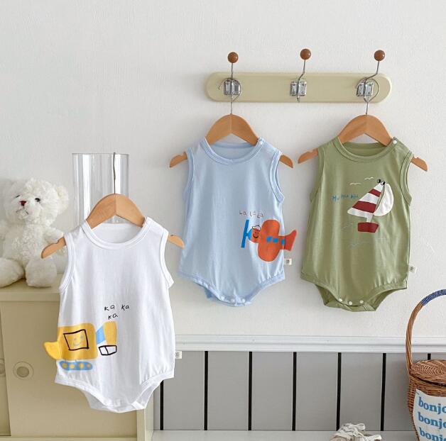 「2024」子供服★ロンパース★連体服★韓国風子供服★ベビー★袖なし★3色★66-90CM