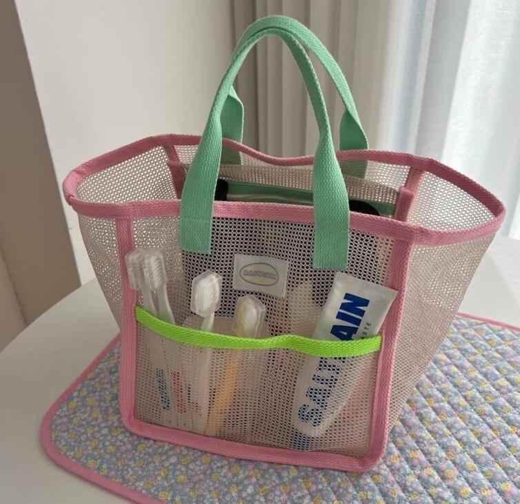 軽便バッグ★水泳通気ネット収納袋　ピクニックハンドバッグ★