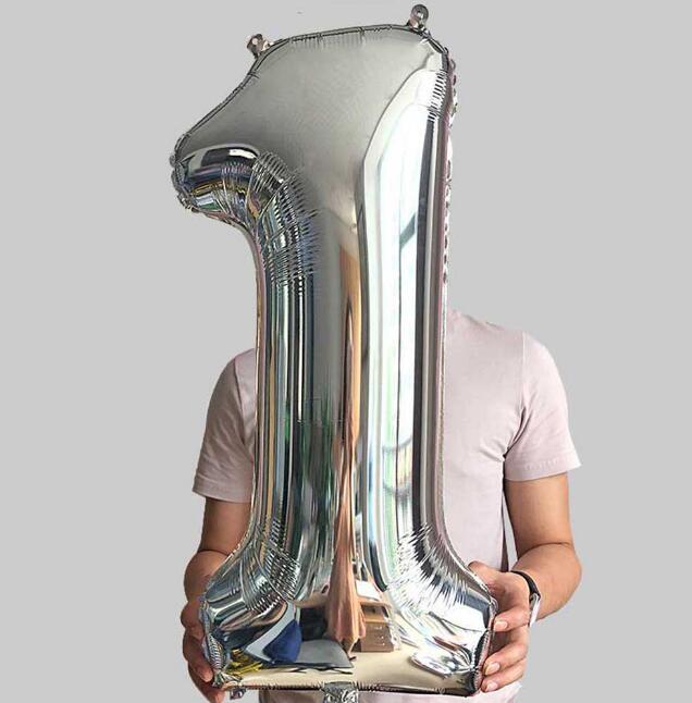 ★大人気★誕生日お祝い用品★装飾　デコレーション・風船★銀色数字
