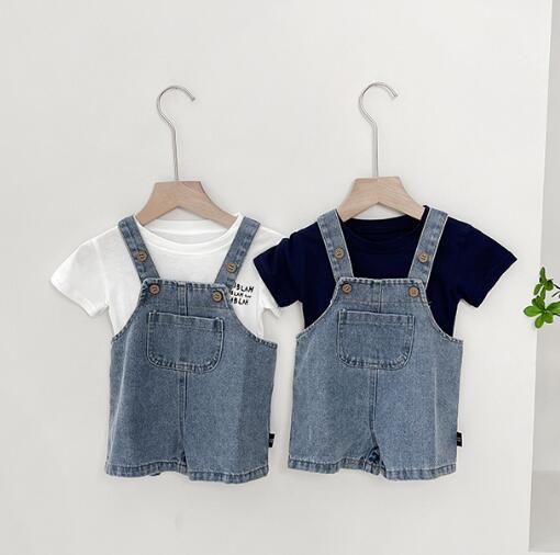 「2024」子供服★Tシャツ+サロペット★セットアップ★韓国風子供服★2色★66-100CM