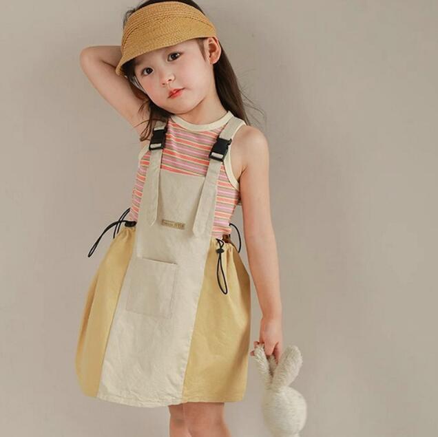 「2024」子供服★サロペットスカート★キッズ女の子★カジュアル★7-15#