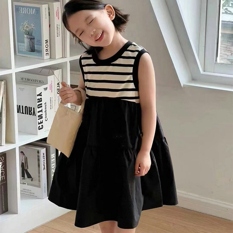 「2024」★子供服★ワンピース★袖なし★韓国風子供服★5-13#