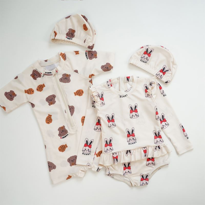 2024★夏新作★韓国風子供服★水着+帽子★2色80-130CM