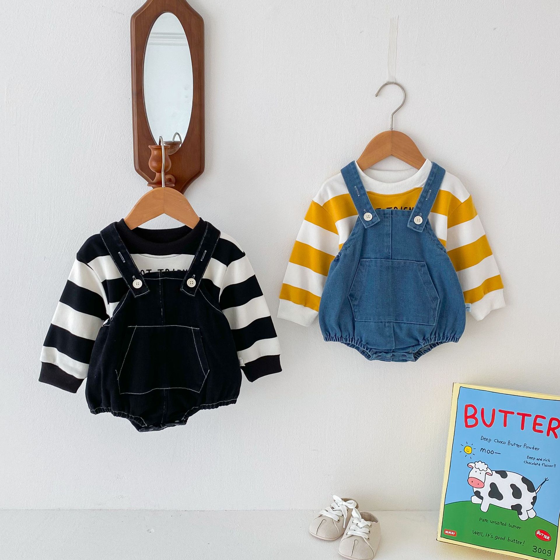 2024★春秋新作★韓国風子供服★トップス★サロペット★4色66-100CM