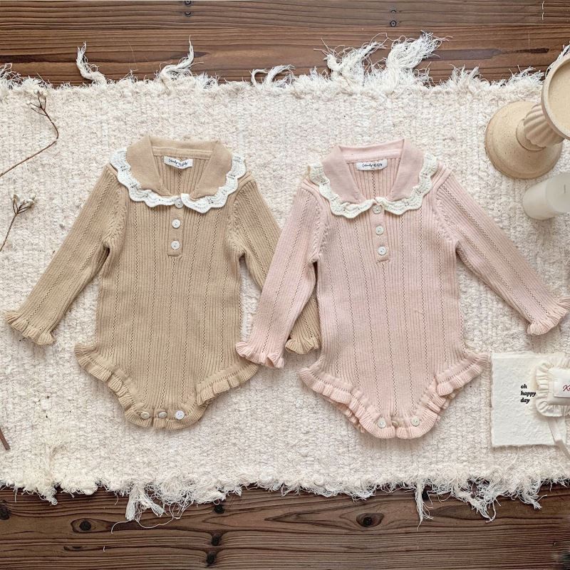 2024秋新入荷Cu★ベビー服 ニットロンパース★66cm〜90cm 2色