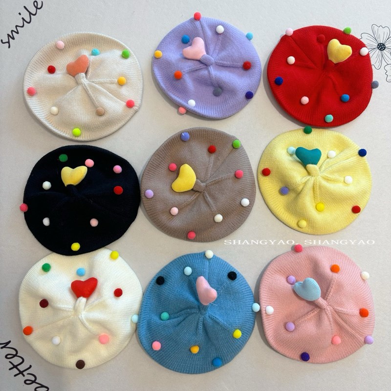 「2024」子供用★帽子★ニット帽子★ベレー帽★ベビー★可愛い★9色