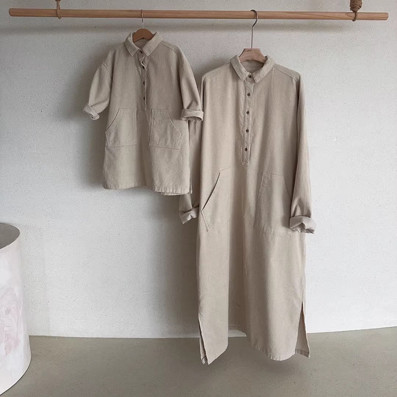 2024秋新品h★子供服　ワンピース　親子服★70〜120cm/ML 2色