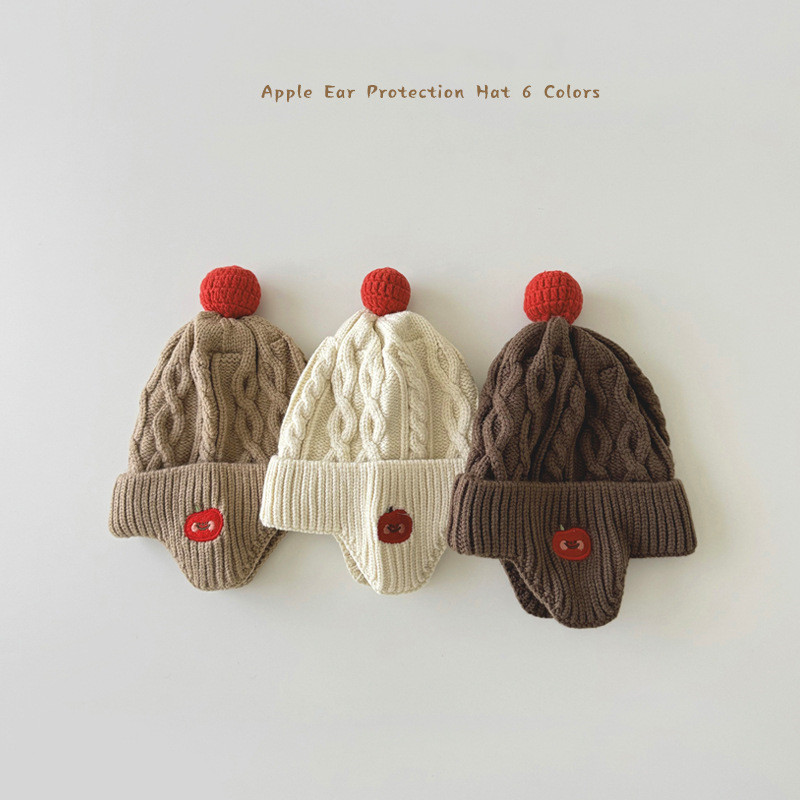 「2024」子供用★帽子★耳カバー★キッズ★ニット帽子★6色