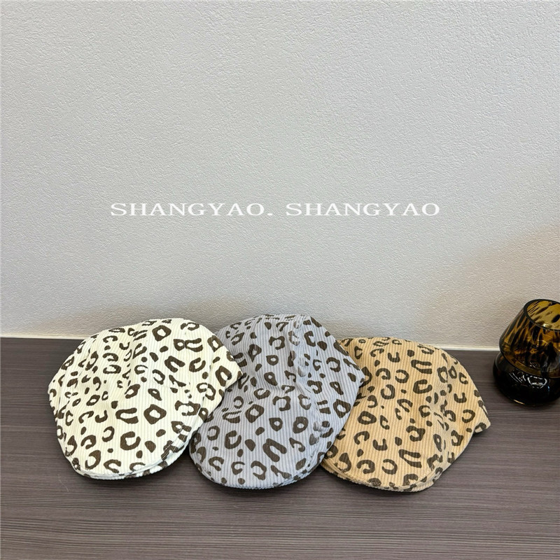 「2024」子供用★帽子★キャップ★キッズ★ベレー帽★ヒョウ柄★3色