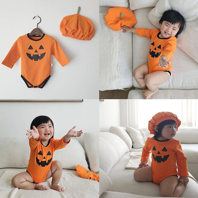 2024新品★子供服　ハロウィン服　カボチャ造形★66cm〜90cm