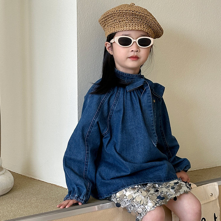「2024」子供服★トップス★デニム★長袖★韓国風子供服★90cm〜140cm