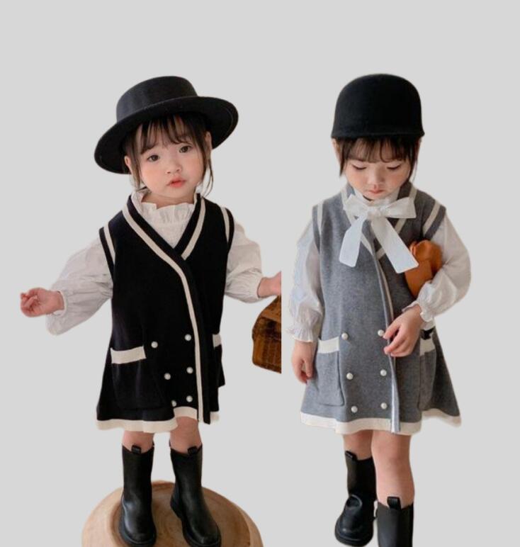 「2024」子供服★トップス★ニットワンピース★韓国風子供服★4色80cm〜130cm