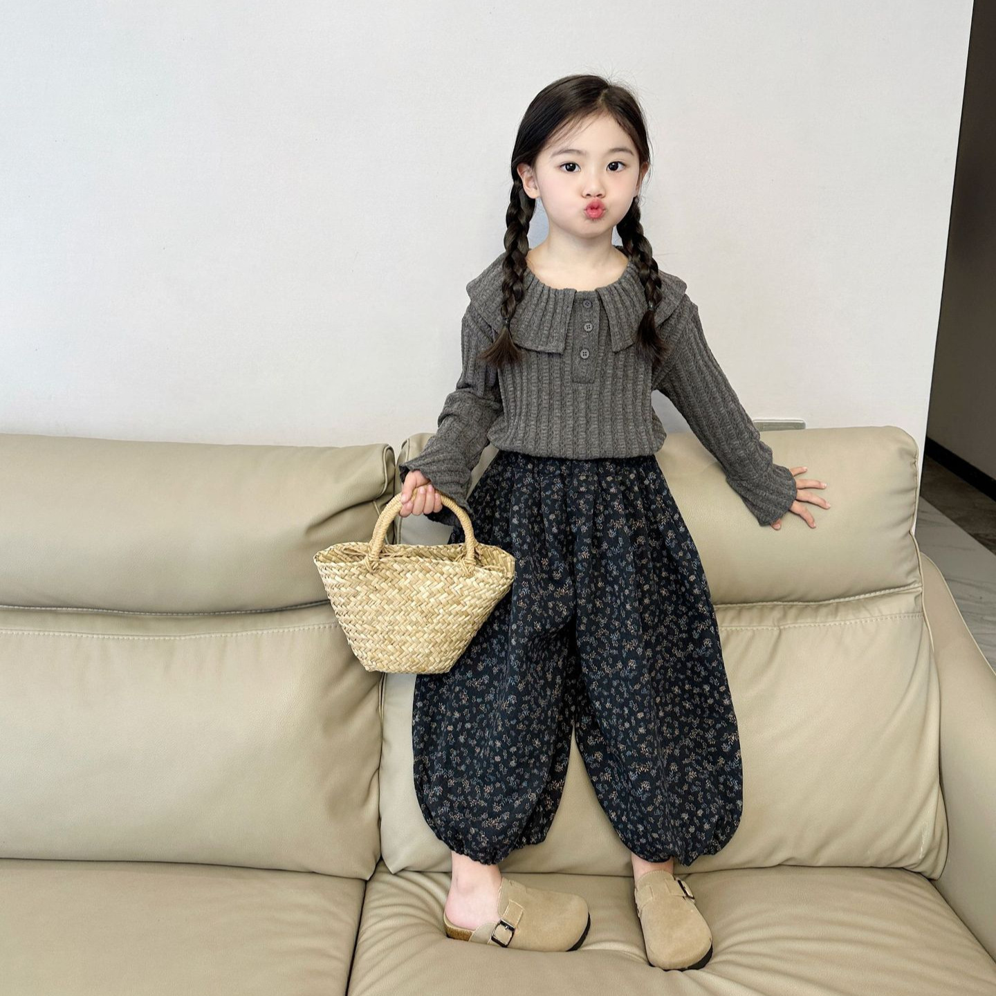 2024★春秋新作★韓国風ベビー服★トップス★ズボン★90〜150 2色