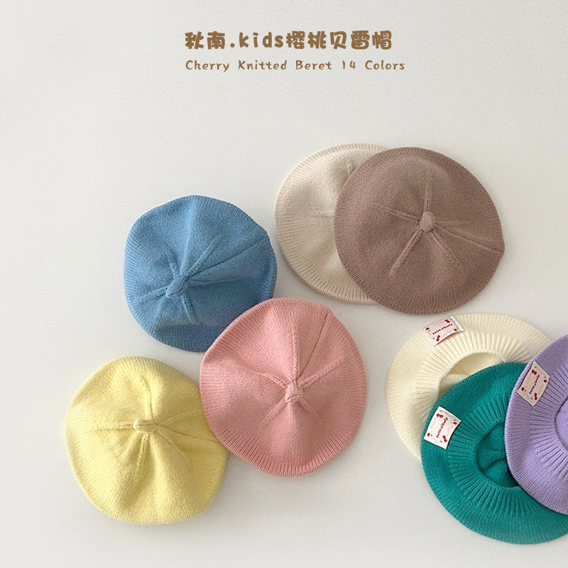「2024」子供用★帽子★ベレー帽★ニット帽子★ベビー★可愛い★14色