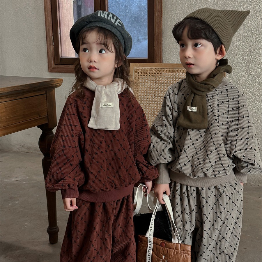 「2024秋冬」子供服★トップス+ズボン★セットアップ★韓国風子供服★2色80cm〜140cm