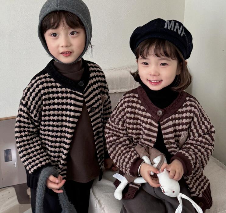 「2024秋冬」子供服★トップス★ニットコート★韓国風子供服★2色80cm〜140cm