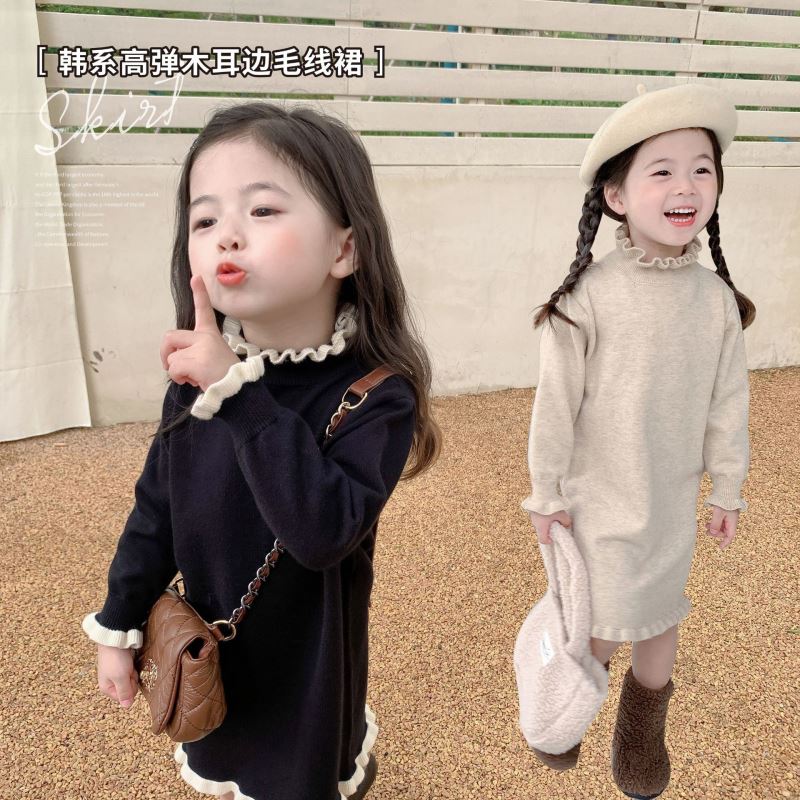「2024」子供服★ニット★ワンピース★韓国風子供服★2色80cm〜150cm