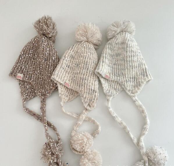 「2024」子供用★帽子★ニット帽子★耳カバー★キッズ★防寒★5色