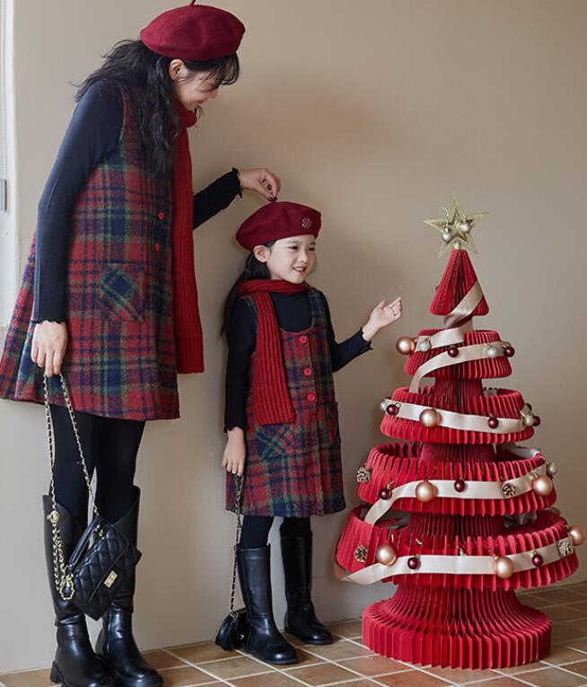 2024秋冬新品★子供服&親子服　ベストワンピース&トップス★90〜140/SM