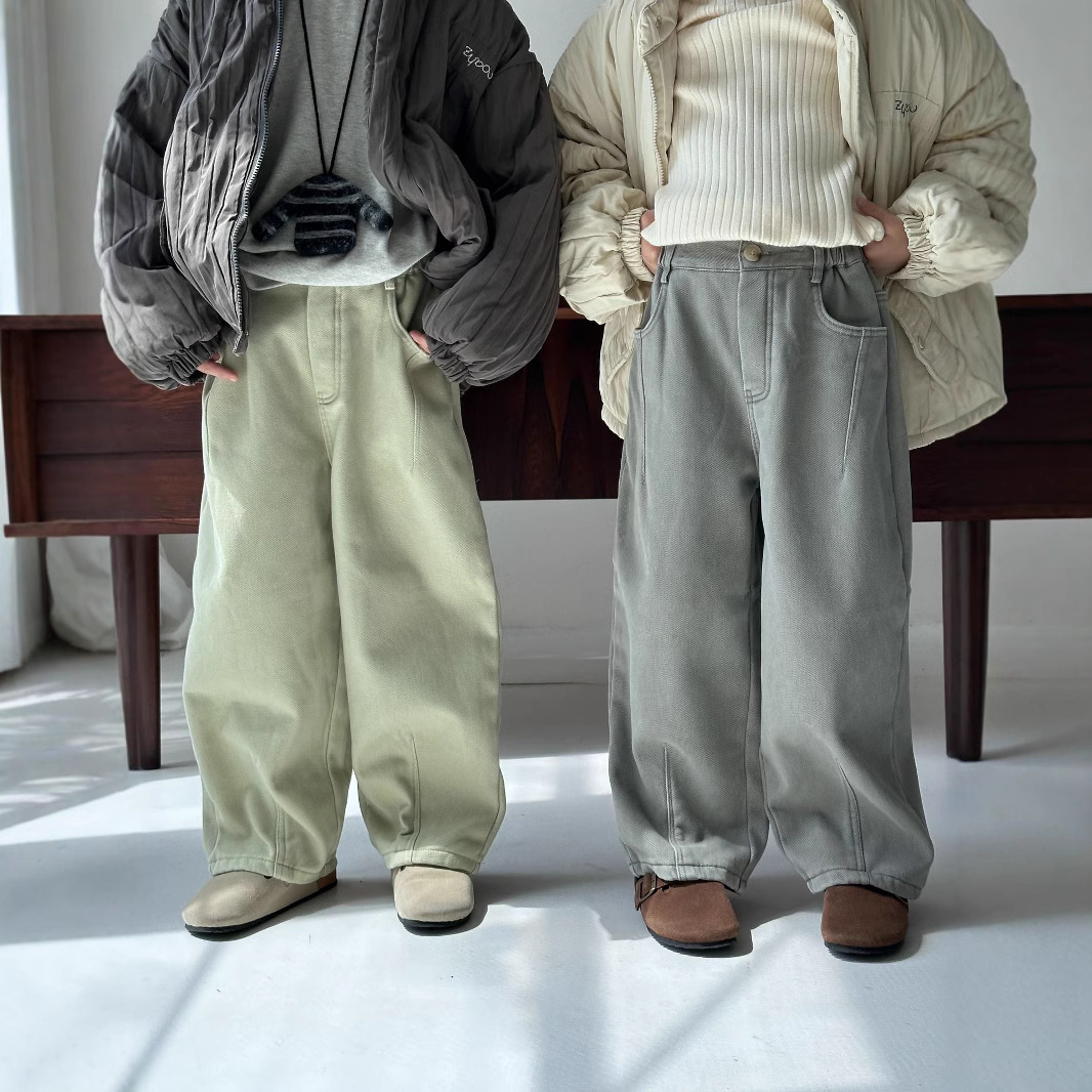 2024★秋冬新作★韓国風子供服★ズボン★裏起毛★90cm〜140cm 2色