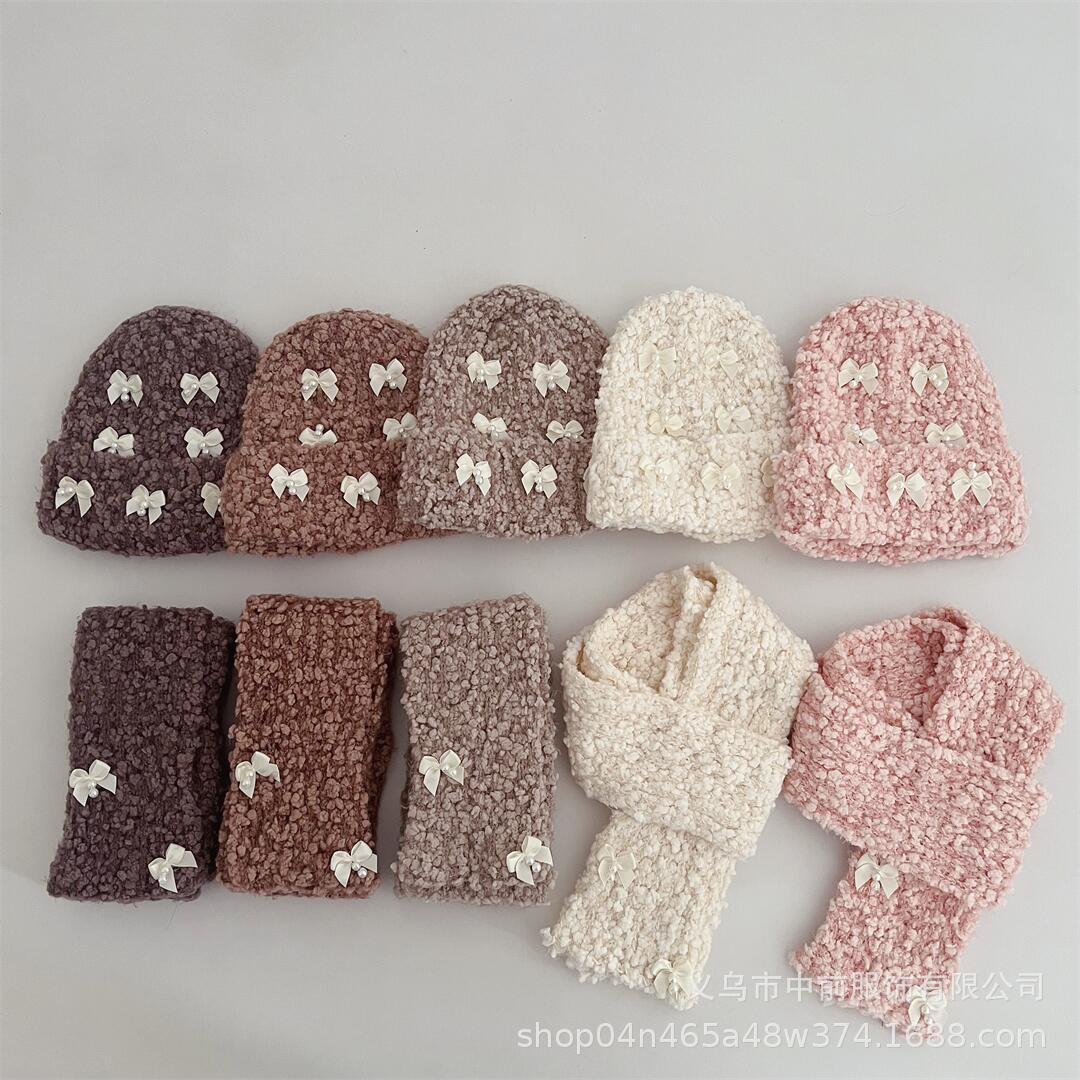 「2024」子供用★帽子+マフラー★キッズ★防寒★暖かい★5色