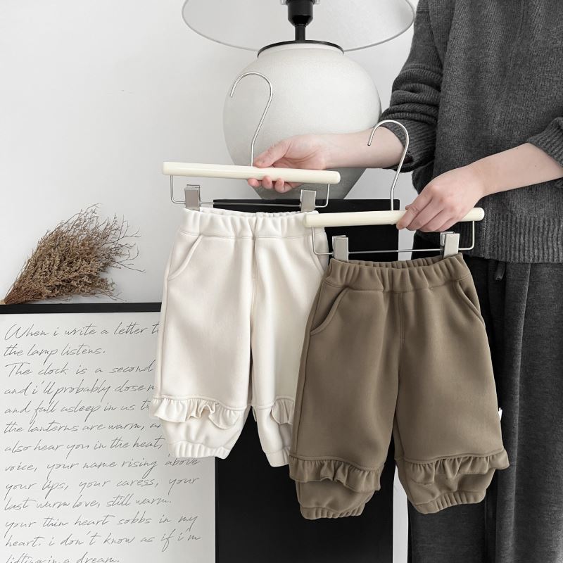 2024★秋冬新作★韓国風子供服★ズボン★裏起毛★66〜100 2色