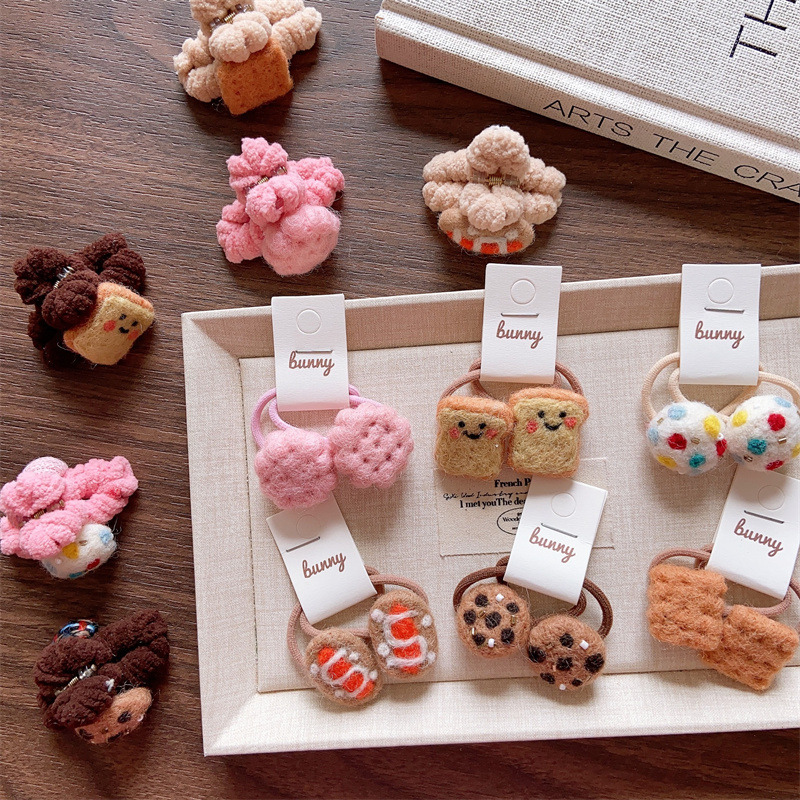 雑貨★子供用髪飾り　ヘアゴム&ヘアクリップ★アクセサリー★6色