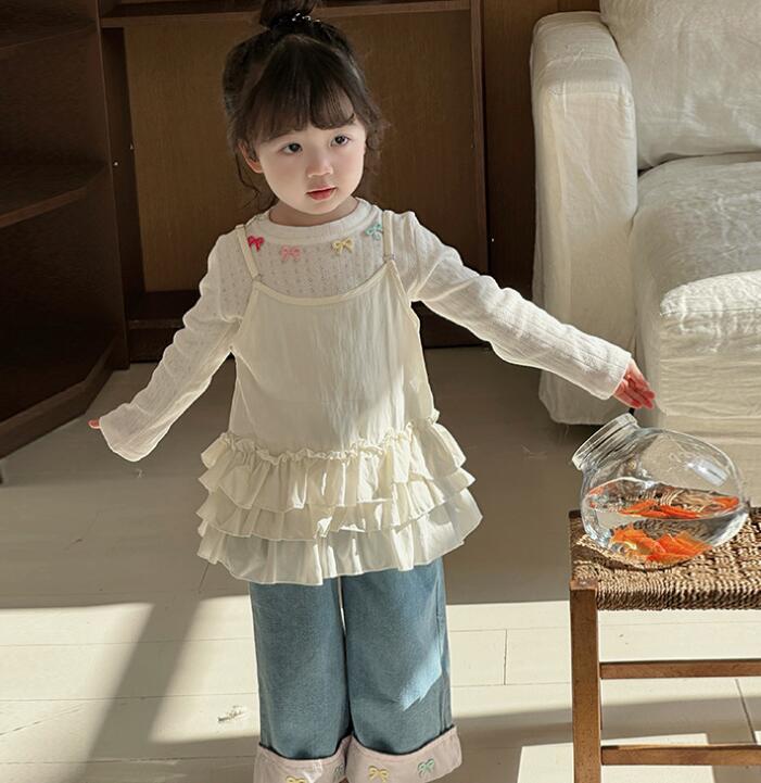 2025春新作DC★子供服　トップス&吊りキャミソール分けて★90cm〜140cm