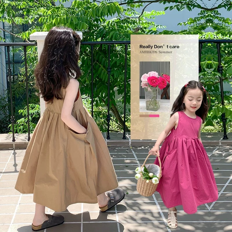 「2025」子供服★ワンピース★袖なし★韓国風子供服★2色90cm〜160cm