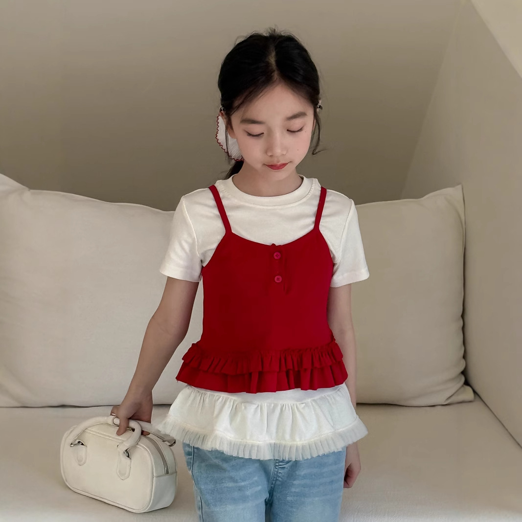 2025新作★子供服　トップス+キャミソール　セット★110cm〜160cm