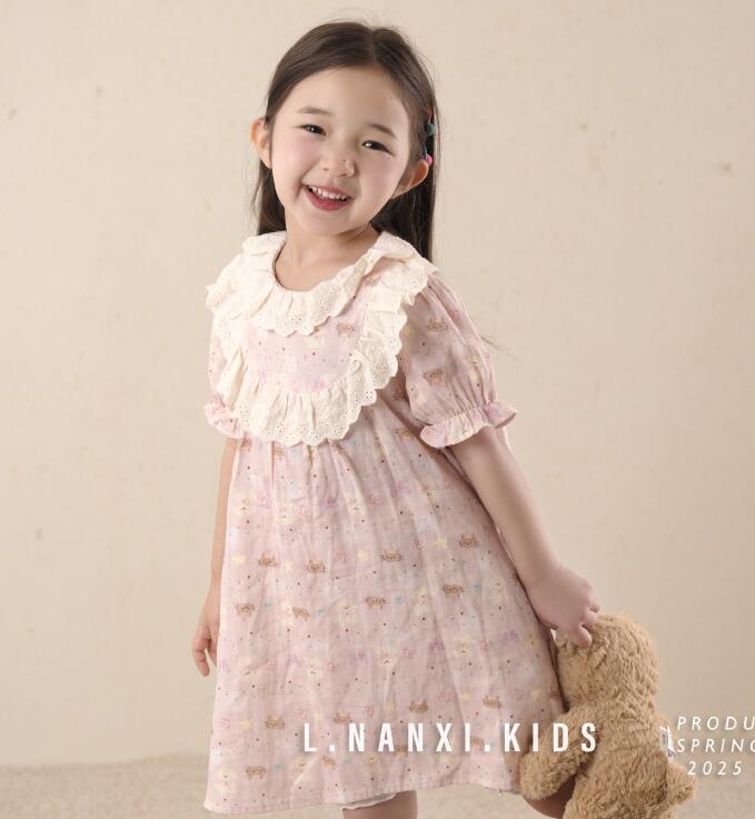 「2025」子供服★ワンピース★半袖★可愛い★韓国風子供服★5色90cm〜130cm
