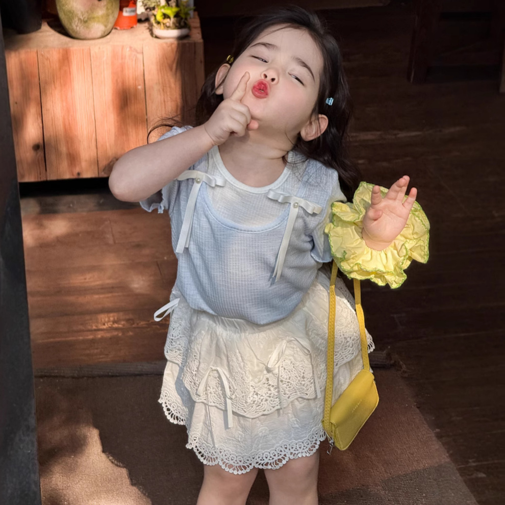 2025★夏新作★韓国風子供服★トップス★スカート★90cm〜140cm 2色
