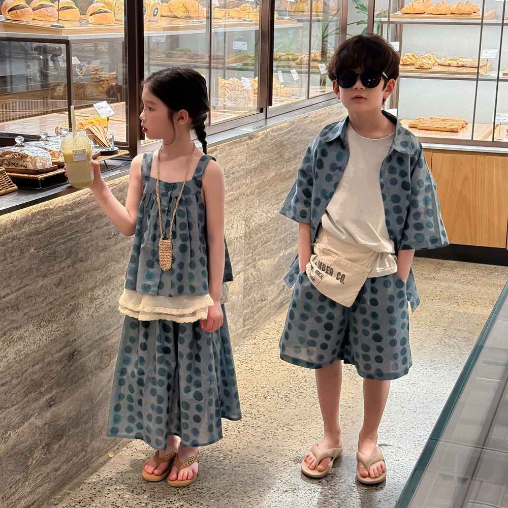 「2025」子供服★水玉★セットアップ★韓国風子供服★2色90cm〜150cm