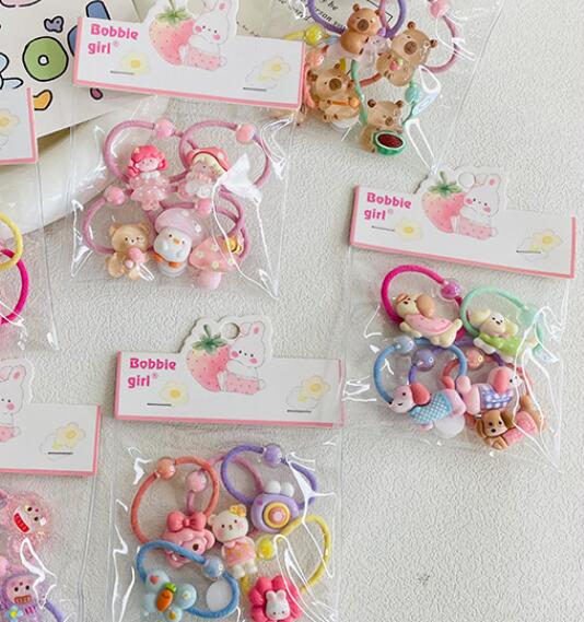 雑貨★子供用髪飾り　ヘアバンド　ヘアゴム★アクセサリー★6組
