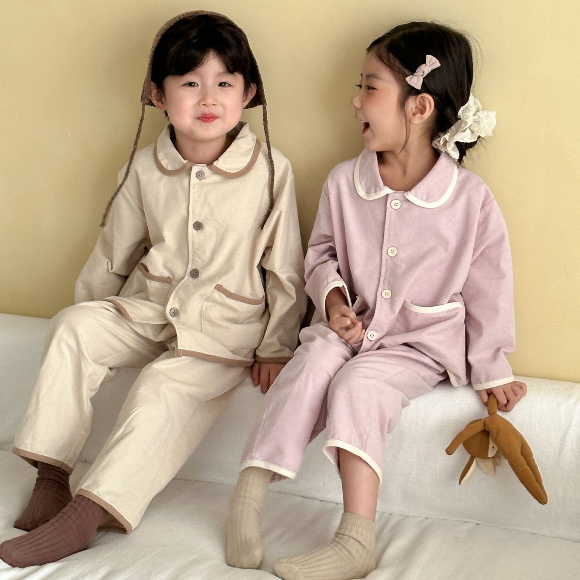 2025秋新品★子供服　部屋着　ルームウェアセット★80cm〜150cm 2色