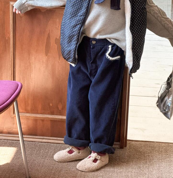 2025秋冬新品SJ★子供服　ズボン　裏起毛★80cm〜130cm 2色