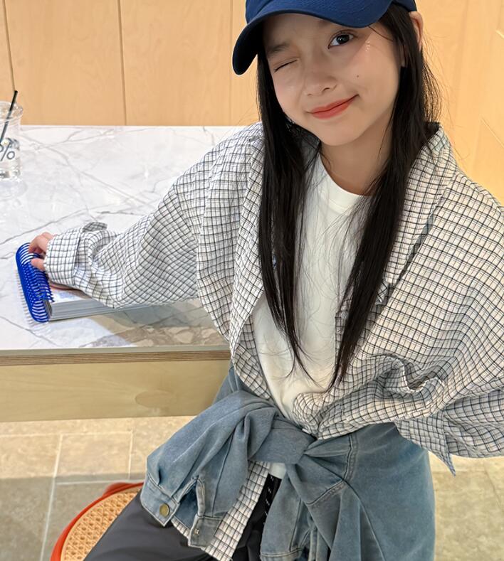 2025新品★子供服 　格子シャツ★110cm〜160cm