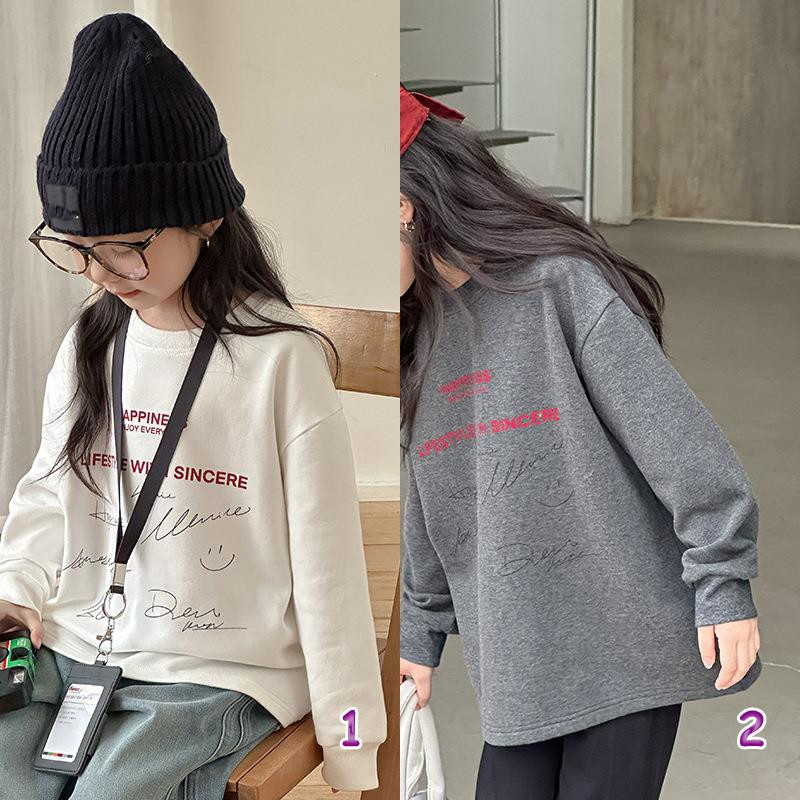 2025冬新品A★子供服　トップス　裏起毛★90cm〜170cm 2色