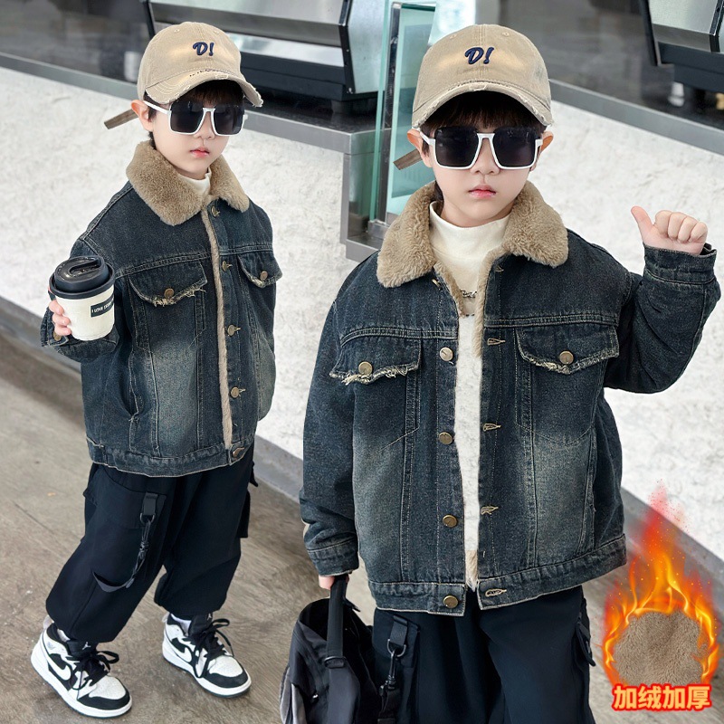 2025冬新品★子供服 　デニムコート★90cm〜150cm