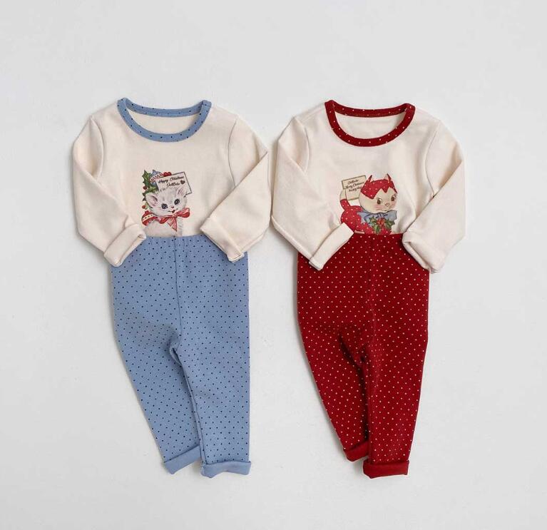 2025新品★子供服　クリスマス服　セットアップ★80cm〜120cm 2色